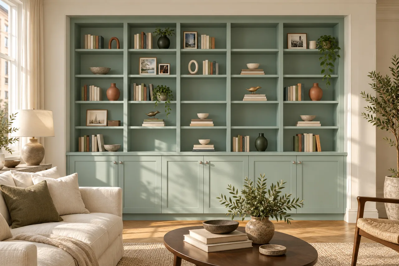 Built-In Bookcases - furnished-room design concept, not a completed installation